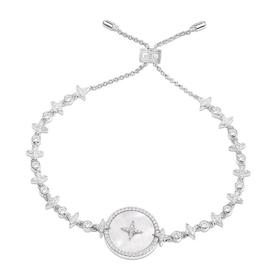 APM MONACO 女士银镶晶钻星星艺术手链配母贝 AB3582XNA 摩纳哥