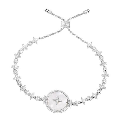 APM MONACO 女士银镶晶钻星星艺术手链配母贝 AB3582XNA 摩纳哥 商品图0