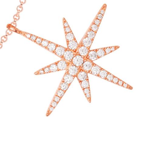 APM MONACO 粉金色纯银镶晶钻流星项链 RP9606OX 摩纳哥 商品图2