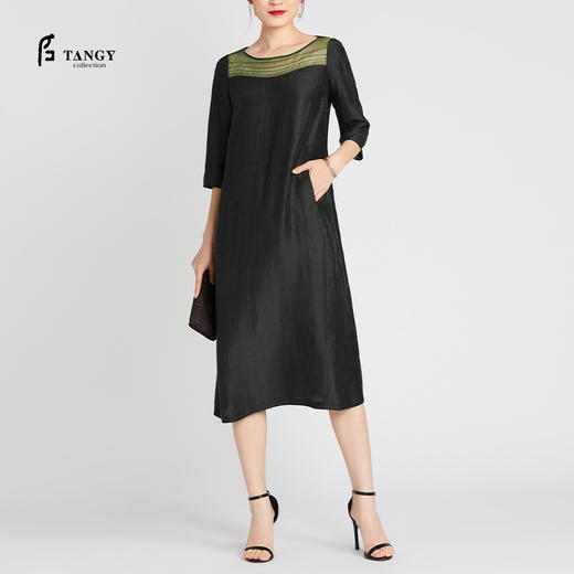 TANGY Collection/天意精品2021年夏季新品生长系列莨绸连衣裙 商品图0