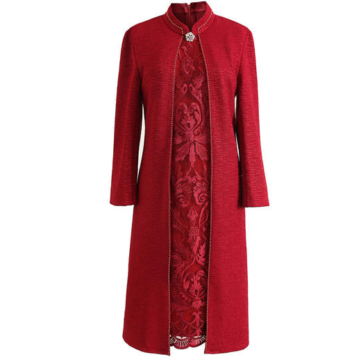 上海旗袍厂JC-JY5030假两件连衣裙减龄洋气春装气质婚宴妈妈改良旗袍连衣裙 商品图4