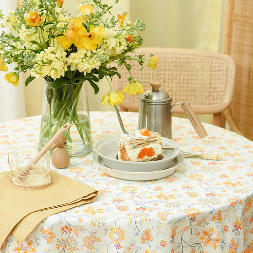 灿烂雏菊方形圆桌布 商品图1