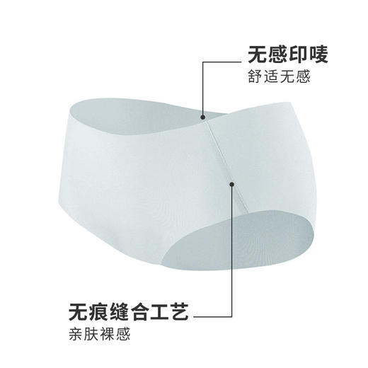 HSIA遐春夏冰丝无痕中腰平角裤一片式随心裁高弹纯棉裆抗菌内裤女up杯同款内裤 商品图3