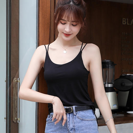 【瑜伽生活家】【夏季带胸垫吊带背心】女士文胸美背内衣性感外穿打底衫上衣 商品图0