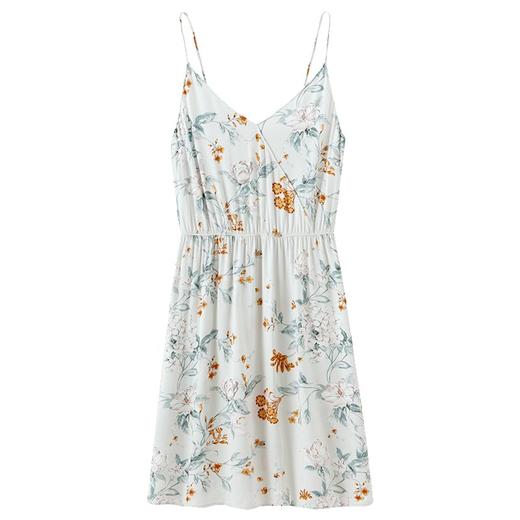 HSIA遐 性感睡裙女士深V领口时尚印花缎面丝滑宽松新款居家吊带裙 商品图5