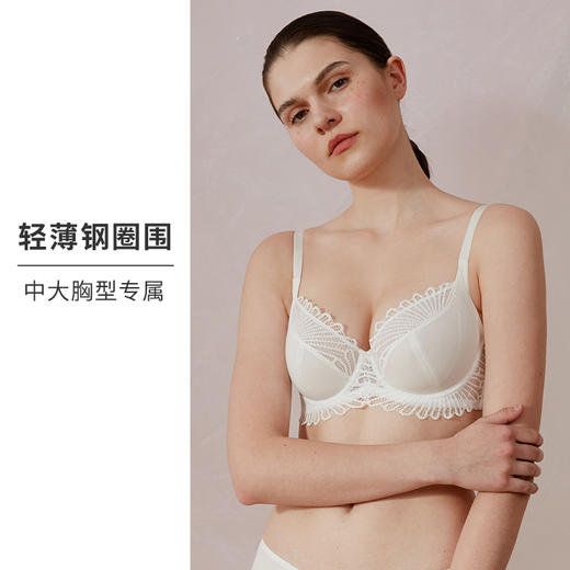 HSIA遐 内衣女薄款蕾丝拼接无海绵天鹅湖上托大胸显小文胸 商品图1
