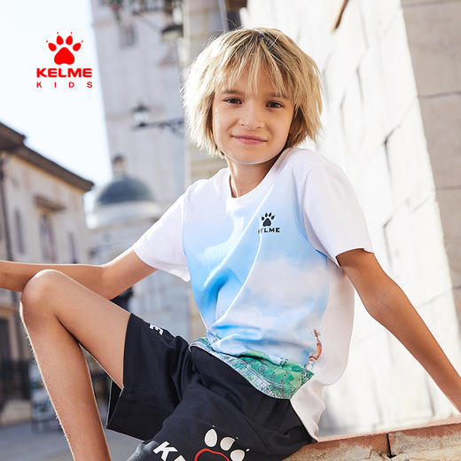  KIDS卡尔美男童短袖T恤新款中童宽松半袖儿童短袖潮印花T恤 商品图2