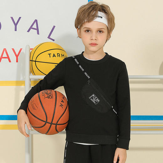 【腰包设计卫衣】mettekids童装时尚字母圆领长袖卫衣男童春新款上衣 商品图4