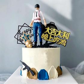 【甜久荟 大吉大利 今晚吃鸡 】 纯动物鲜奶 0添加 低糖  展示蛋糕为6寸香草淡奶油款