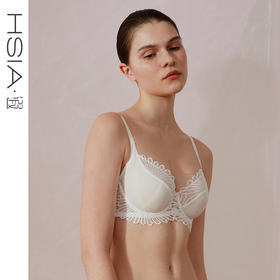 HSIA遐 内衣女薄款蕾丝拼接无海绵天鹅湖上托大胸显小文胸
