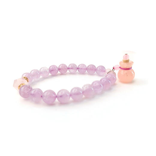 天然薰衣草紫水晶粉水晶福禄葫芦单圈扩香手链 精油 扩香 养护 商品图4