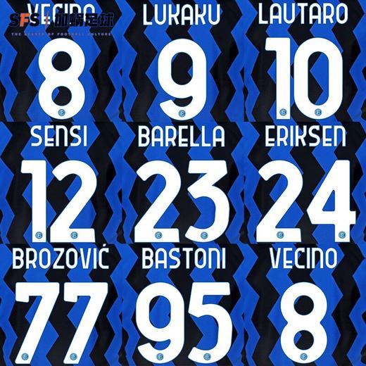 SFS 国际米兰 20-21-22联赛主场客场球员印号 多选项（非球衣链接） 商品图0