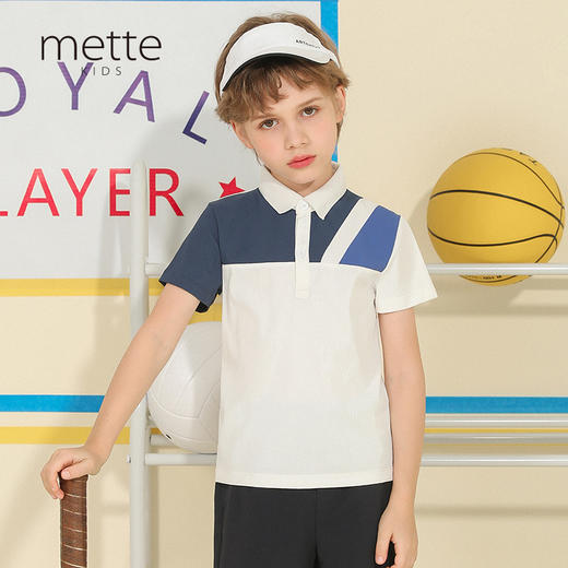 【舒适透气运动POLO衫】童装小翻领不规则撞色T恤短袖春新款POLO衫 商品图1