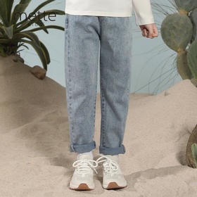 【童装水洗牛仔裤】mettekids童装直筒水洗牛仔裤男女童春季新款休闲裤