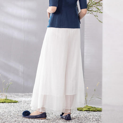 【林栖设计小店】（现货）夏季新品复古宽松显瘦高腰阔腿裤女百搭真丝长裤子1961185 商品图5