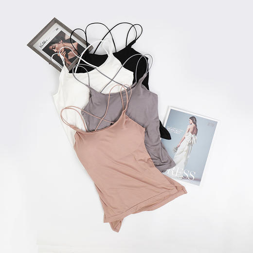 【瑜伽生活家】【夏季带胸垫吊带背心】女士文胸美背内衣性感外穿打底衫上衣 商品图4