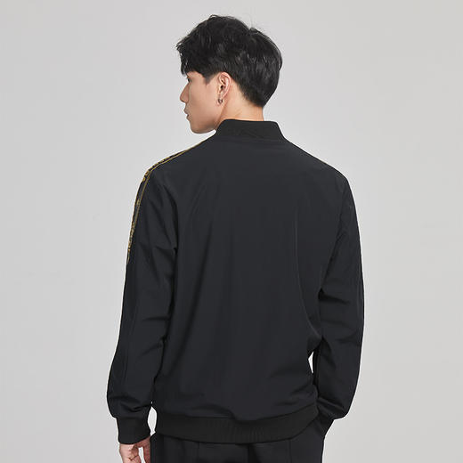 卡尔美运动休闲外套春秋季男士开衫拉链字母纯色夹克 商品图3