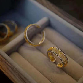 龢盒原创 18k金铜钱纹戒指