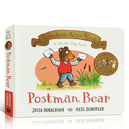 英文原版绘本 Tales From Acorn: Postman Bear 小熊送信 3-6岁儿童启蒙英语纸板翻翻书趣味读物 橡树林的故事 JuliaDonaldson 商品图0