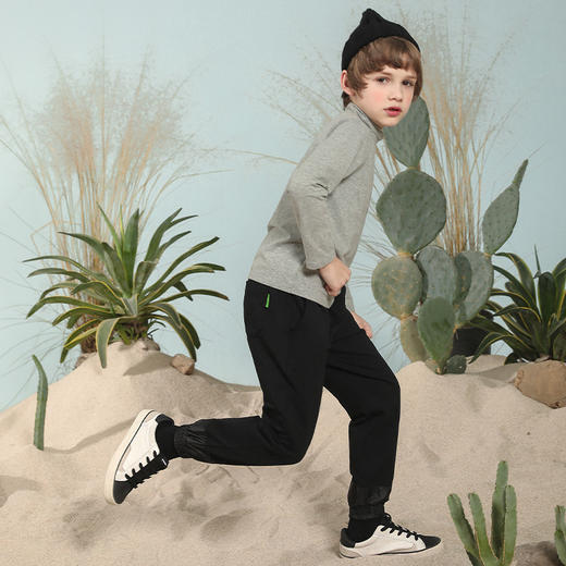 【 童装裤子】春夏新品男女童休闲裤时尚拼接束脚长裤 商品图4