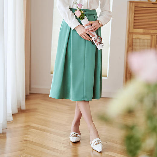 欧芮儿中长款百褶半身裙 商品图2