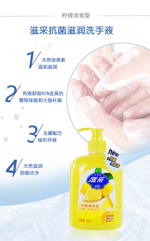 滋采柠檬清爽洗手液500ml 商品图2