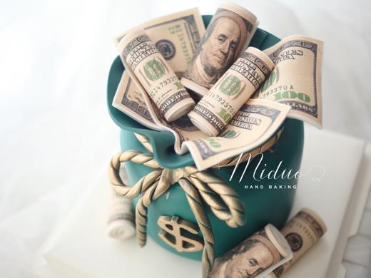 男士款 翻糖美元钱袋 翻糖蛋糕 商品图1