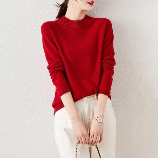 DB01 秋冬全羊毛针织衫内搭半高领加厚毛衣打底衫上衣 商品图1