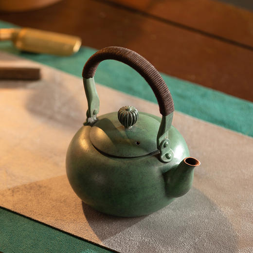 朱炳仁铜 百年铜艺世家 七巧柳绿壶 商品图4