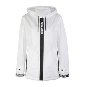 【一】BURBERRY 巴宝莉 女士徽标带饰 ECONYL 连帽外套 白色 8027532 A1462