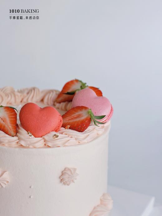 马卡龙草莓花环少女蛋糕