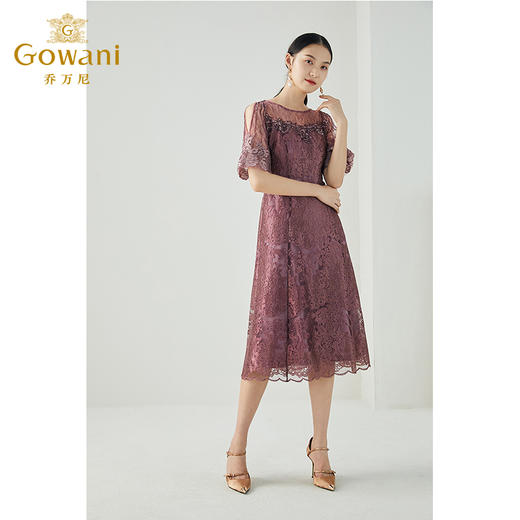 乔万尼连衣裙新款春碎花法式蕾丝裙子高端雪纺洋气ES4E356 商品图2