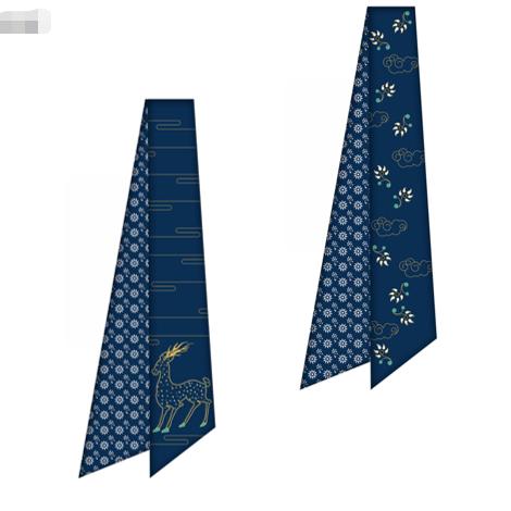 青云染 敦煌系列九色鹿丝巾方巾小长巾发带100%真丝丝巾 商品图5