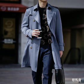 Hardy Minnis Super Gabardine 羊毛嘎巴甸Kensington 平肩袖战壕⻛⾐