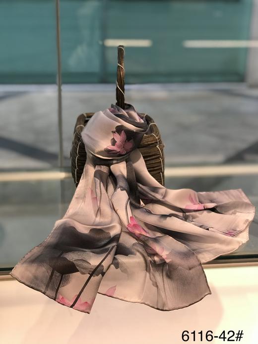 优品堂《花🌸魁》桑蚕丝缎面长巾 商品图5
