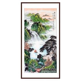 侯志明《晓帆趁好风》68*138cm 山水竖幅作品 玄关/客厅挂画