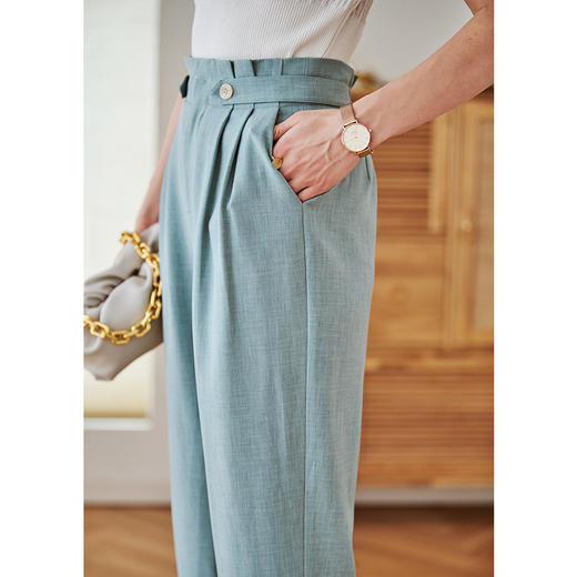 欧芮儿九分休闲裤子女薄款新款高腰显瘦直筒修身收腰通勤 商品图1