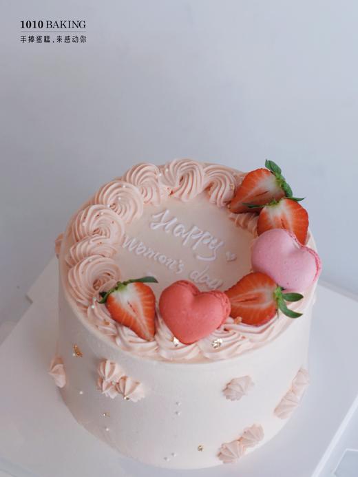 马卡龙草莓花环少女蛋糕