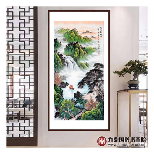 侯志明《晓帆趁好风》68*138cm 山水竖幅作品 玄关/客厅挂画 商品图2