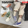 TOPSTAR新男女童幼儿园室内鞋儿童帆布鞋棋盘格赛旗一脚蹬滑板鞋1102（清仓特价不退不换） 商品缩略图3