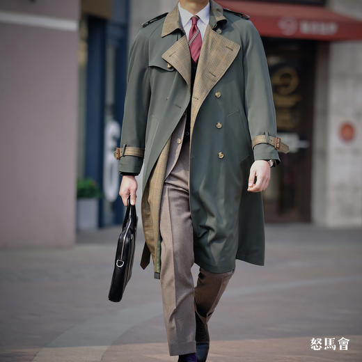Hardy Minnis Super Gabardine & Alsport 羊毛嘎巴甸花呢拼接Westminster 插肩袖战壕⻛⾐ 商品图0
