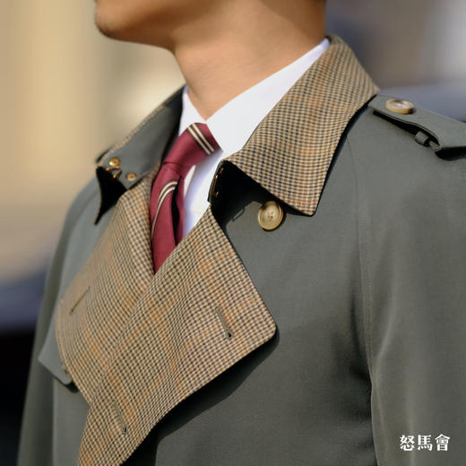 Hardy Minnis Super Gabardine & Alsport 羊毛嘎巴甸花呢拼接Westminster 插肩袖战壕⻛⾐ 商品图6