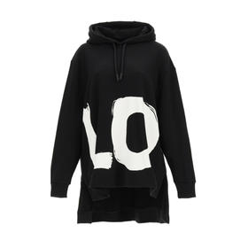 BURBERRY 巴宝莉 女士 Love 印花棉质宽松连帽卫衣 黑色 8037670 A1189