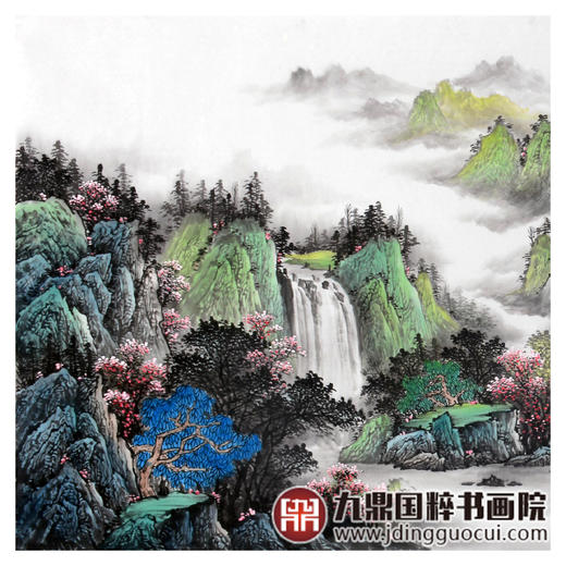 吴运广《千山着绿意》98*240cm 山水横幅作品 客厅挂画 商品图4