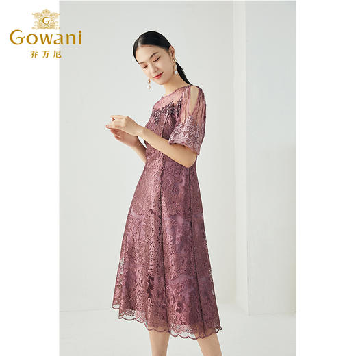 乔万尼连衣裙新款春碎花法式蕾丝裙子高端雪纺洋气ES4E356 商品图1