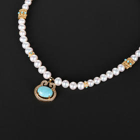 绿松吊坠珍珠项链