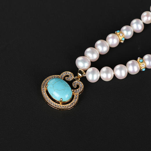 绿松吊坠珍珠项链 商品图1