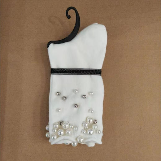 lfgj sd-1016-1 日韩珍珠潮袜中腰堆堆袜 商品图0