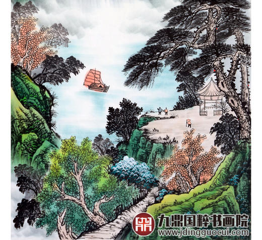 侯志明《晓帆趁好风》68*138cm 山水竖幅作品 玄关/客厅挂画 商品图5