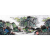 吴运广《千山着绿意》98*240cm 山水横幅作品 客厅挂画 商品缩略图1